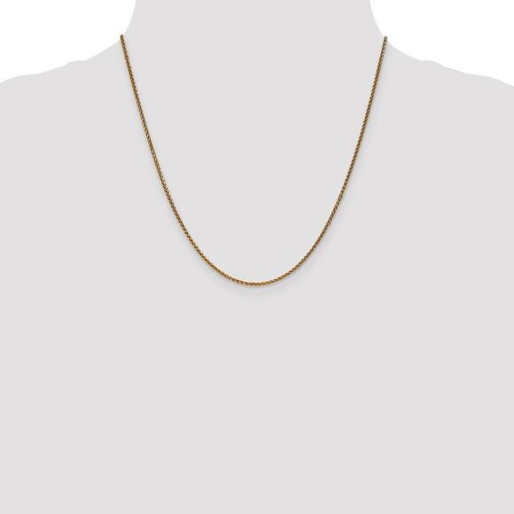 1.4mm 14k Yellow Gold Solid Diamond Cut Spiga Chain Necklace, 20 Inch - Picture 2 of 8